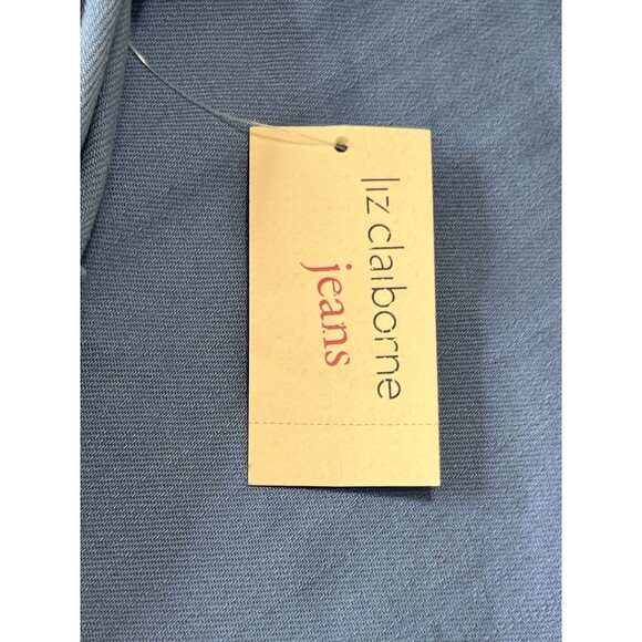 Liz Claiborne Barrier Reef Blue Wide Leg Boot Cut Slim Fit Denim Jeans Size 14 - Picture 7 of 12